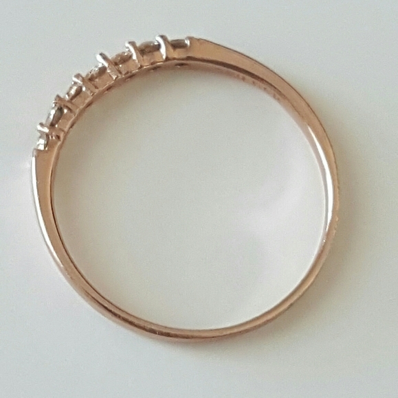 Rose Gold Plated Sterling Silver Stacking Ring - Picture 3 of 7